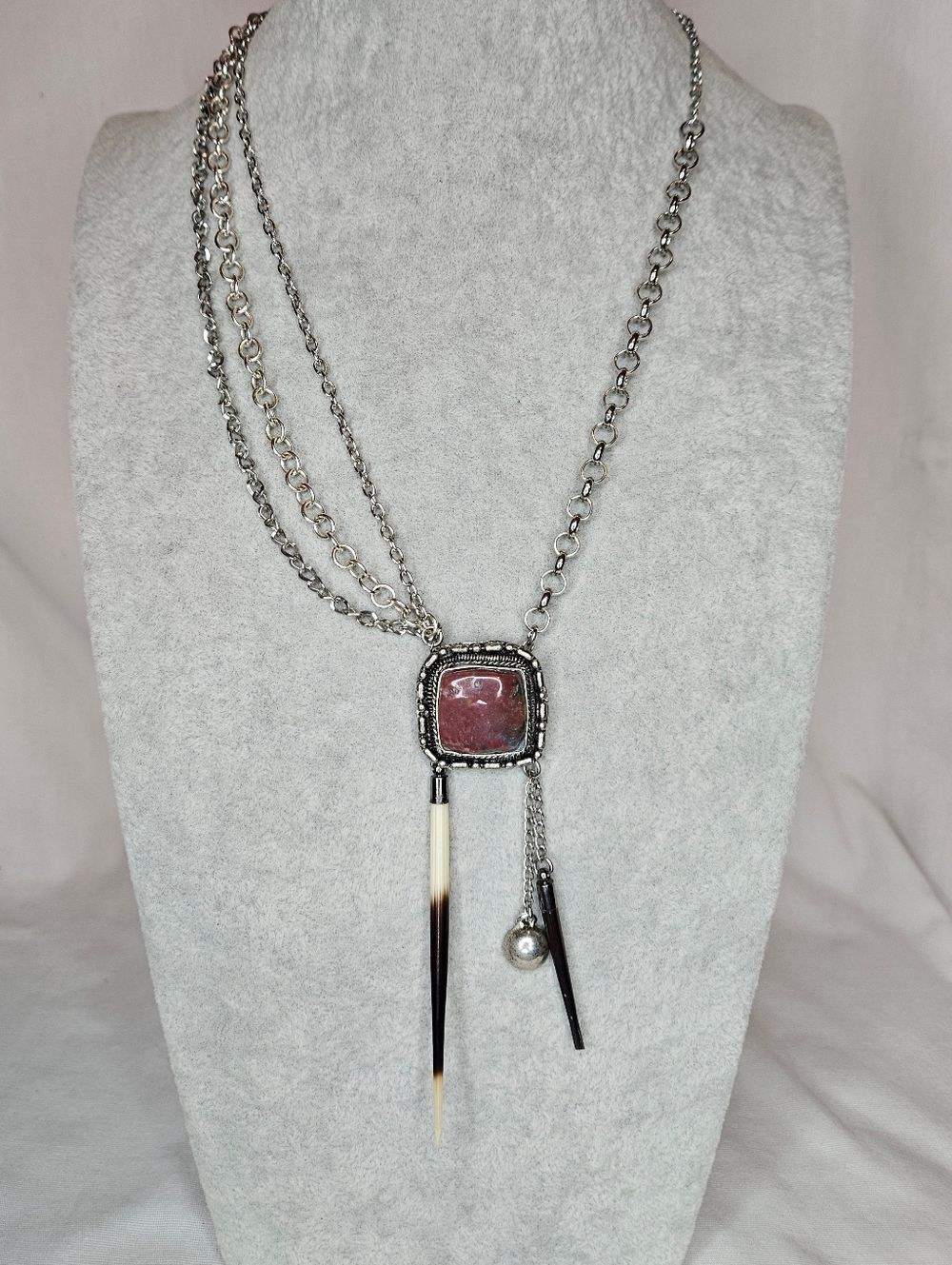 Untamed Relics Bloodstone Talisman No. 02 OOAK Quill Necklace